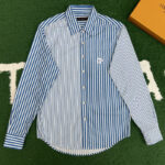 루이비통 【잔디집】 모노그램 패치워크 스트라이프 셔츠（레어）