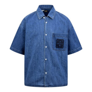 로에베 【잔디집2】 아나그램숏 슬리브 데님 셔츠（세븐）