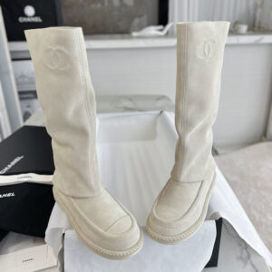 샤넬 【Happy】 25c CC로고 스웨이드 롱 부츠（터보）