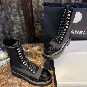 샤넬 【TJ공장】 cc로고 레이스업 워커 부츠（터보）