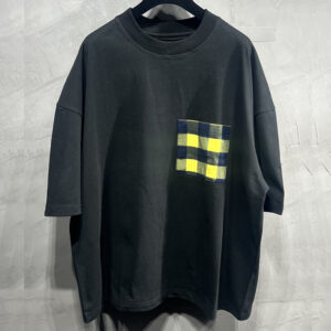 보테가베네타 깅엄 포켓 반팔 티셔츠 소프트 코튼