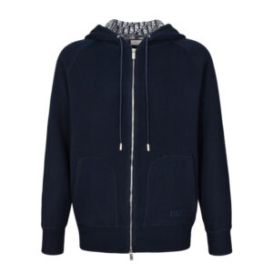 디올 【잔디집2】 오블리크 캐시미어 니트 후드 집업（세븐）