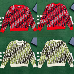 디올 【잔디집】 멀티 컬러 오블리크 올오버 스웨터（레어）