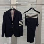 톰브라운 【TJ공장】 4-Bar 사선완장 플레인 우븐 클래식 블레이저 / 팬츠 세트（터보）