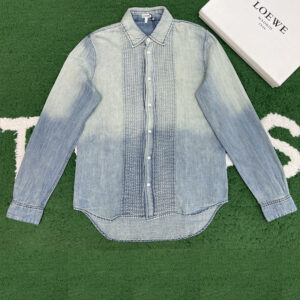 로에베 [잔디집] 플리츠 셔츠 코튼 린넨