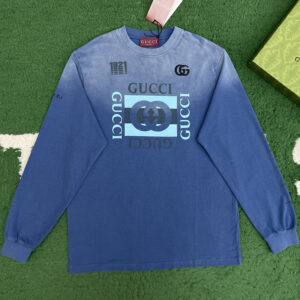 구찌 【잔디집】 프린트 코튼 저지 긴팔  티셔츠（레어）