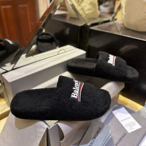 발렌시아가 [TJ공장] 웨이브로고 퍼리 슬라이드