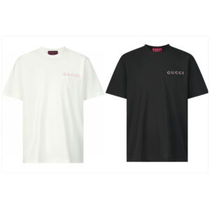 구찌 【잔디집2】 프린트 코튼 저지 반팔 티셔츠（세븐)