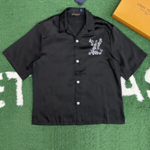 루이비통 【잔디집】 프린티드 시그니처 실크 셔츠（레어）