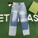 구찌 【잔디집】 루즈핏 데님 코튼 팬츠（레어）