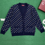 구찌 【잔디집】 GG 울 및 캐시미어 자카드 가디건（레어）