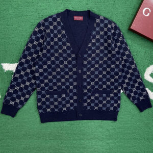 구찌 【잔디집】 GG 울 및 캐시미어 자카드 가디건（레어）