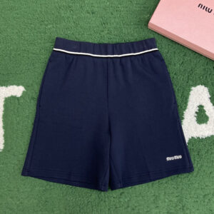 미우미우 【잔디집】 본디드 피케 및 테크니컬 저지 버뮤다 팬츠（레어）