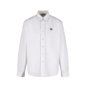 미우미우 【잔디집2】 로고 자수 롱 슬리브 셔츠 (세븐)