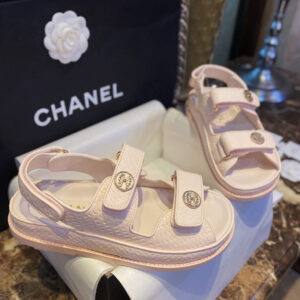 샤넬 [TJ공장] 22P CC 벨크로 스트랩 샌들 핑크