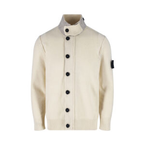 스톤아일랜드 【잔디집2】 (세븐) 와펜 하이넥 버튼 니트 스웨터