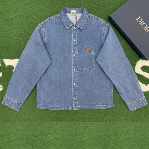 디올 [잔디집] 오버셔츠 블루 코튼 블렌드 트윌