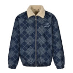 루이비통 【잔디집2】 다미에 아가일 데님 플리스 블루종（세븐）