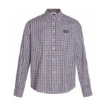 미우미우 【잔디집2】 로고 패치 체크 셔츠（세븐）