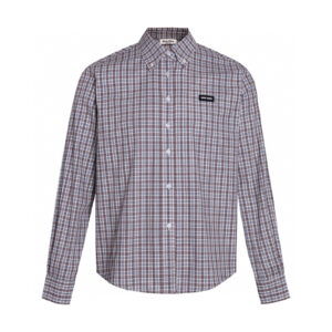 미우미우 【잔디집2】 로고 패치 체크 셔츠（세븐）