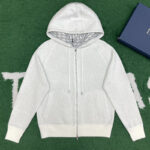 디올 [잔디집] 오블리크 트랙 자켓 니트 캐시미어 코튼 화이트 후드