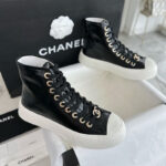 샤넬 [TJ공장] (터보) 카프스킨 유광 레더 하이탑 스니커즈