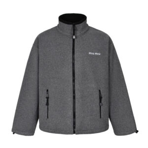 미우미우 【잔디집2】 24FW 플리스 집업 자켓 그레이 (세븐)