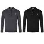 프라다 【잔디집2】 로고 실크 폴로 셔츠（세븐）