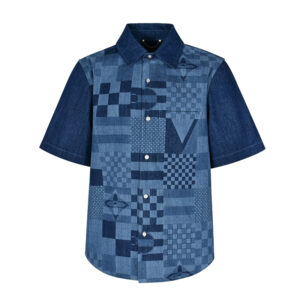 루이비통 【잔디집2】 모노그램 멀티 플래그 프린트 데님 셔츠（세븐)