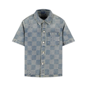 루이비통 (세븐) 【잔디집2】 다미에 3D 라이트 데님 반팔 셔츠