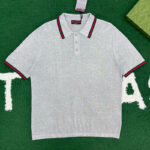구찌 【잔디집】 라메 니트 폴로 셔츠（레어）