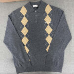 미우미우 【터보】 로고 아가일 캐시미어 폴로 셔츠 (TJ공장)