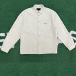 프라다 [잔디집] 데님 벨벳 화이트 셔츠