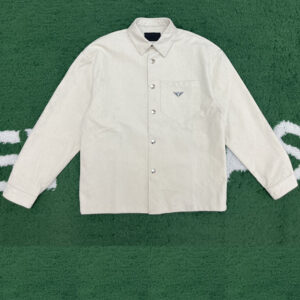 프라다 [잔디집] 데님 벨벳 화이트 셔츠