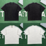 발렌시아가 【잔디집】 미디엄 스트라이프 코튼 반팔 티셔츠（레어）