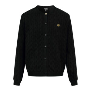 로에베 【잔디집2】 아나그램 케이블 니트 코튼 가디건（세븐）