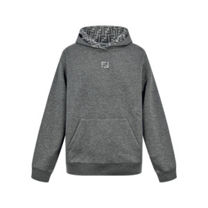 펜디 【잔디집2】 FF 로고 후드 티셔츠 그레이（세븐）