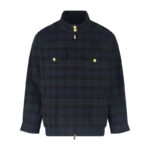 미우미우 【잔디집2】 로고 자수 체크 블루종 자켓（세븐）