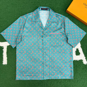 루이비통 【잔디집】 모노그램 실크 반팔 셔츠（레어）