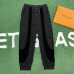 루이비통 【잔디집】 다미에 테크니컬 플록드 트랙팬츠（레어）