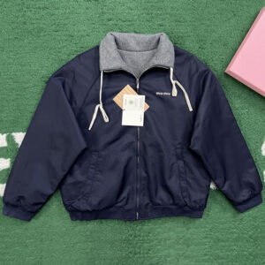 미우미우 【잔디집】 리버서블 테크니컬 가자르 플리스 봄버 자켓（레어）