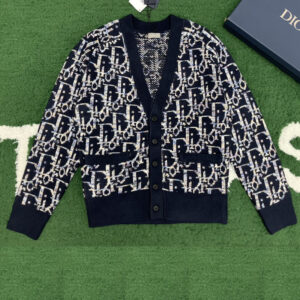 디올 [잔디집] 오블리크 가디건 울 자카드 그래픽