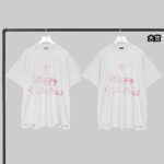 발렌시아가 【YD공장】 발렌타인 립스틱 반팔 티셔츠