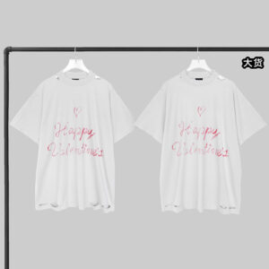 발렌시아가 【YD공장】 발렌타인 립스틱 반팔 티셔츠