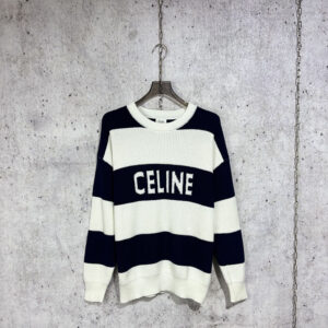 셀린느 [사슬공장] 스트라이프 오버사이즈 니트 스웨터 로고