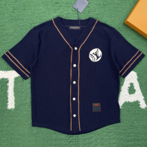 루이비통 【잔디집】 니티드 쇼트 슬리브드 베이스볼 셔츠 (레어)