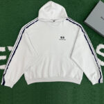 발렌시아가 【잔디집】 유니티 스포츠 아이콘 스트라이프 후드 티셔츠（레어）