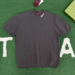 구찌 【잔디집】 실크 코튼 인타르시아 반팔 티셔츠（레어）