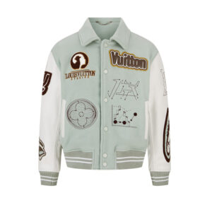 루이비통 [잔디집2] 바시티 블루종 레더 아쿠아 자켓