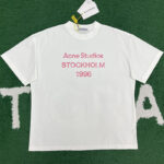 아크네 【잔디집】 로고 빈티지 스프레이 반팔 티셔츠（레어）